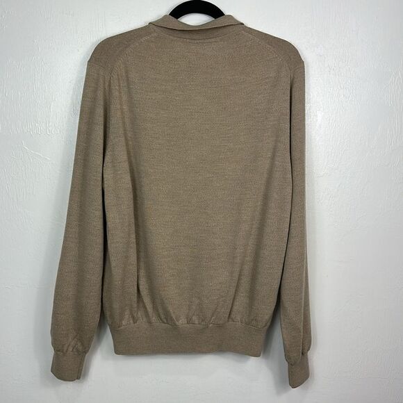 Fairway & Greene Beige Italian Merino Wool 1/4 Zip Sweater Size S - Picture 5 of 10